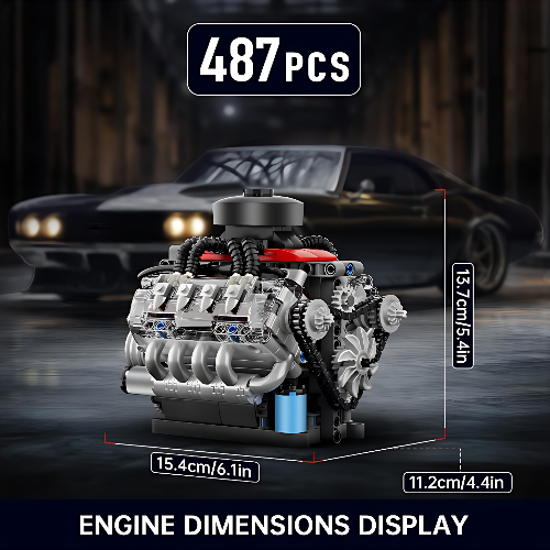Motorized Chevy V8 Engine | 487pcs